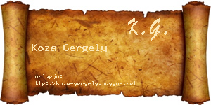 Koza Gergely névjegykártya